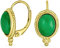 Ohrhänger im westlichen Stil mit grünem Jade-Milgrain-Kabelrand, ovalem Edelstein für Frauen, Scharnierhebel, 14K vergoldet, .925 Sterlingsilber
