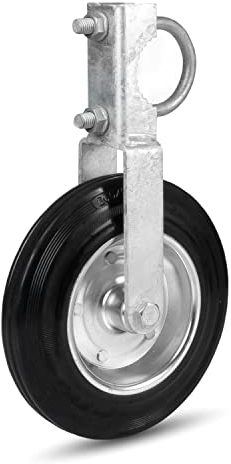 Iron Forge Tools Gate Wheel for Metal Swing Gates - 8 Inch Under Mount Farm Gate Caster to Prevent Dragging