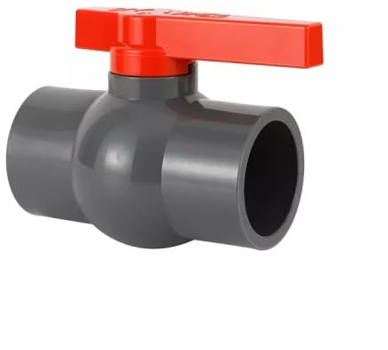 Pondlife PVC Kugelhahn ohne Überwurfmutter 110mm, Absperrhahn mit 2 Klebemuffen, zur Verklebung mit PVC-Rohren, für Pool- und Teichbau, Aquaristik