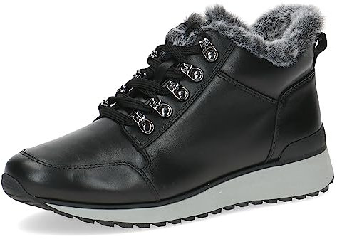 CAPRICE Femme 9-26211-41 Bottines Plates à Lacets avec Doublure Chaude, Noir, 37 EU