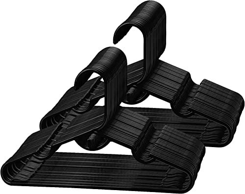 Baoswi 20 Stück Kids Hangers - 11.5,Baby Clothes Hangers Plastic Kids Children's Clothes Hangers,Infant Hangers&Toddler Hangers (Schwarz)