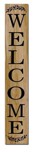 Large Vertical Wooden Outdoor Indoor Chistmas Sign For Front Door Or Porch Standing,20 * 120 CM Rustic Wood Farm House Style,Welcome Sign,Funny Room Decor Vintage Retro