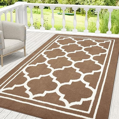 Homaxy Soft Absorbent Door Mat, Dirt Trapper Doormats, 120X180cm, Brown | Machine Washable, Non-Slip, Low Profile, for Inside, Front Back Door, Pets and Dogs, Floor Mat, Entrance Rug