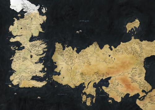 Displate Offiziell Game of Thrones MetallPoster Magnetische Befestigung Inklusive Lizenziert Bilder Hochwertiges Poster Various - Westeros Map 45 cm x 32 cm
