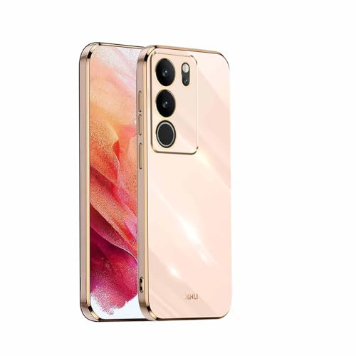 HAOYE Hülle für VIVO V29 5G, Premium Qualität Ultradünn Weiche Galvanisieren von TPU Handyhülle, Silikon TPU Schock-Absorption Schutzhülle Case. Rosa