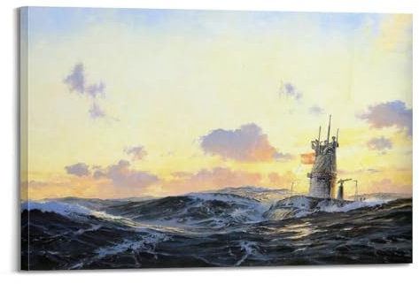 KYTIN Vintage Battleship Poster UB65 Phantom U-Boot KuK U-Boot Dekorative Malerei Leinwand 60 x 90 cm