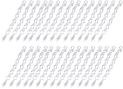 30PCS Acryl Transparent Kleine Klare Kristall Stränge Perlen Vorhang Licht Anhänger Hochzeit Hause Dekoration