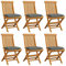 GuyAna Gartenstühle Stapelstuhl Garten mit Grauen Kissen 6 STK. Massivholz Teak Monoblock Stuhl
