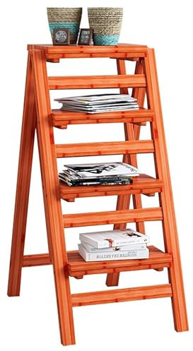 JCAKES Tabouret échelle Pliante Tabouret Haut de Cuisine, Banc de ménage, Petite échelle, escabeau à 4 marches, Chaise d'escalier Pliante, Support à Fleurs élégant et Simple Cuisine