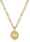 KissYan Initialen-Halskette für Damen, 14 Karat vergoldet, runde Halskette mit Buchstaben-Anhänger, Hauptstadt-Monogramm-Halskette, Alhpabets von A-Z, Figaro-Kette, modische Halskette (Goldenes C)