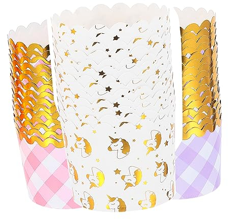 MAGICLULU 50pezzi Pirottini Per Muffin e Cupcake Decorativi Design Unicorno Carta Perfetti Per Feste Di Compleanno Matrimoni e Eventi Familiare