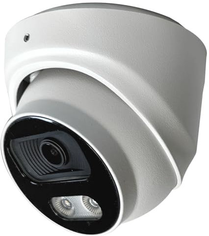 JUSTOP 8MP Turret Outdoor CCTV Camera 3840x2160 4K UHD, 25M Full Colour Night Vision, 3.6MM Wide Angle Lens, Built-in Microphone, IP66 Waterproof, BNC - White
