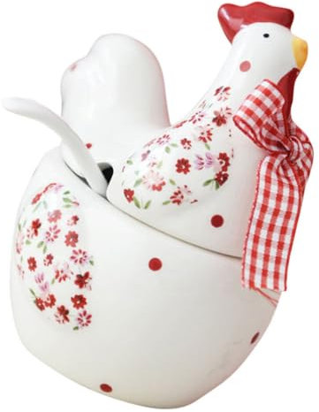 Alipis Tarro De Cerámica Para Condimentos En Forma De Pollo Con Tapa Sellada Para Cocina Almacenamiento Versátil De Sal Azúcar Y Especias Decoración Creativa Para Hogar Y Restaurante