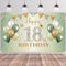 18.Geburtstag Banner Grün Gold,BTZO 18.Geburtstagsbanner,Deko 18 Geburtstag Dekoration Banner Hintergrund für 18 Mädchen und Jungen Geburtstagsfeier Deko