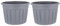 (Set of 2) - 60cm Round Upcycled Grey Plastic Planter Flower Herb Pot 69L Capacity Approx. Extra Large Floor Plant Pot Ideal for Indoor/outdoor Use Weather Resistant Garden Plant Pot - Made in UK