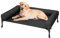Veehoo Hundeliege Outdoor, ErhöHtes Hundebett Hundeliege Outdoor Grosse Hunde mit Abnehmbarem Bloster und Atmungsaktivem Teslin-Netz für Innen und Außen, Schwarz 107 x 76 x 18 cm