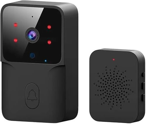 MUEZDUR Doorbell Camera Wireless, WiFi Video Doorbell with Free Ring Chime, Indoor/Outdoor Surveillance Human Detection, 2-Way Audio, Night Vision, Cloud Storage, Battery Powered
