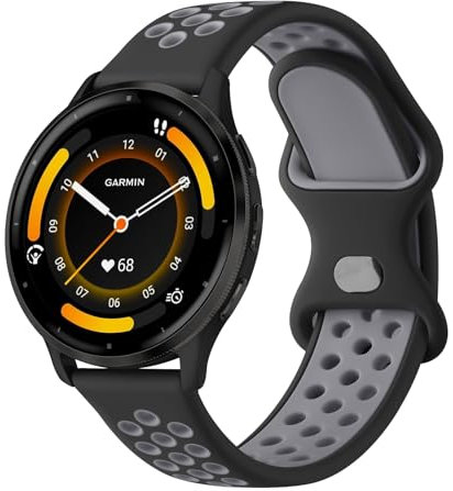 AK für Garmin Venu 2 Armband/Venu 3 Armband/Vívoactive 4 Armband, 22mm Quick Release Armbänder neues Sport wasserdichtes Silikon Ersatzarmband für Garmin Forerunner 255/Forerunner 265 Herren Damen