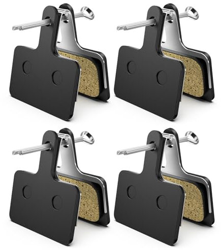 Amitor 4 PCS Fahrrad Bremsbeläge Scheibenbremse für Shimano Tektro TRP Deore Serie Resin Bremsbeläge, Geräuscharm & Verschleißschutz