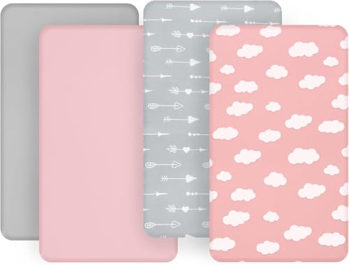 Next to Me Spannbettlaken für Kinderbett, ultraweich, kompatibel mit Chicco Next2Me & Tutti Bambini Cozee Kinderbettmatratze, 83 x 50 cm, Pink Cloud
