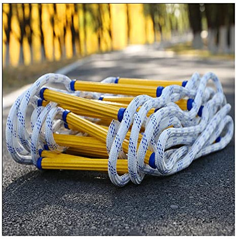 Fire Escape Leiterseil – Sicherheitsleiter für Zuhause mit Haken für Notentkommen – gelbe Sicherheitsleiter für Zuhause, Schlafzimmer, Fenster – einfach zu bedienende integrierte Leiter für schnelle