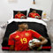 Yerkro Fußballer Barcelona Stürmer Fußballstar Bettwäsche Sets 135x200 für Baby Kinder Jungen Mädchen,Anime Cartoon Mikrofaser Bettwäsche Set 2 Teilig Bettbezug 135x200 Mit 1 Kissenbezug 80x80