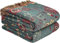 HOORDRY Boho Tagesdecke 100% Baumwolle - Doppelseitiger Musselin Bettüberwurf, Kuschelige Sofadecke & Wohnzimmer-Accessoire, Aesthetic Design200x230CM,Grün