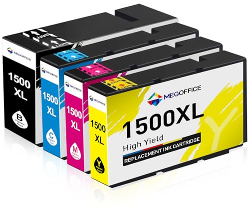 MEGOFFICE PGI-1500XL 1500XL Tintenpatronen Kompatibel für Canon PGI-1500 1500-XL Druckerpatrone für Maxify MB2050 MB2150 MB2150 MB2350 MB2300 MB2000 MB2755 MB2750 Drucker(4-Pack)