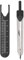 EKG-Lineal, 0-2,4-Zoll-Teiler-Messwerkzeug aus Edelstahl, Zirkel Zum Stillen, Zeichnen, Praktisches Tragen in der Tasche (BLACK)