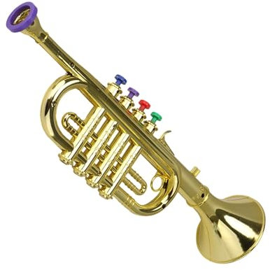 Trompete für Kinder – beschichtete Trompeten | Windinstrumente für Kinder mit 4 farbigen Tasten, Trompeten für frühe Bildung mit lautem Klang