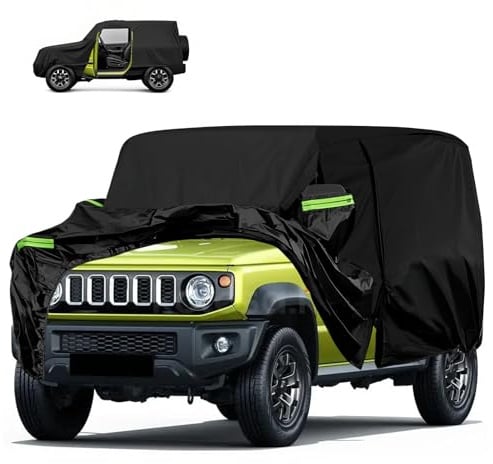 Bache Voiture Pour Suzuki Jimny (3 Portes 1998-2024) - Avec Fermeture Éclair, Oxford Dupont Bache Pour Jimny, Protection Toutes Saisons Housse Voiture Facile à Installer
