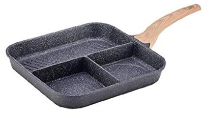QTYQWC Olla, Sartén Multifuncional para Desayuno Sartén Tres en Uno Huevo Frito Sartén Integrada