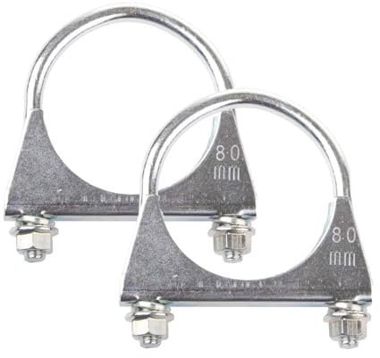Exhaust Clamp - 2 Pcs 80mm Heavy Duty Galvanized Pipe Clamps for Exhaust Repair, U-Bolt Clamps for 80mm Diameter Tail Pipes