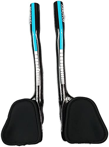 Barre Aero TT Bike Bracciolo Manubrio Blu 3K Gloss Fibra di Carbonio Aerobar Triathlon 340mm