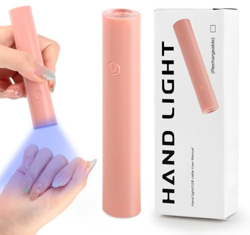 KEWUZY U V Lampe pour ongles en gel rechargeable, mini séchoir à ongles U V, rechargeable, mini lampe UV, lampe à ongles LED, séchoir à ongles pour vernis à ongles, gel de construction, cadeaux (rose)