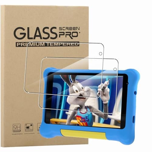 KZIOACSH Screen Protector for Ainmel Kids Tablet/Ainmel 707 7 Inch, 2 Pack Ultra Clear Anti-Scratch Tempered Glass Film 9H Hardness Touch Sensitive Anti-Fingerprint Protective Screen Guard