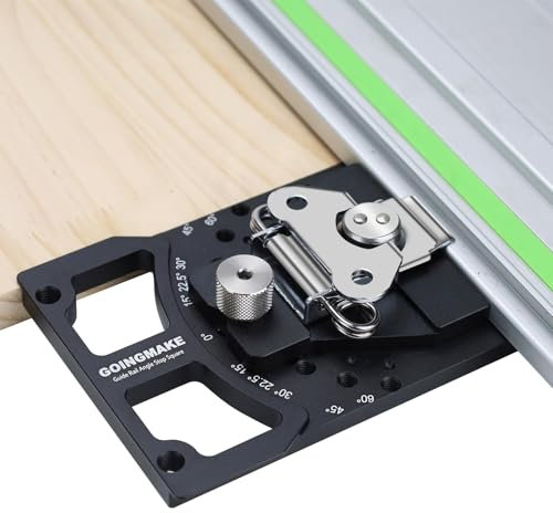 TALOEYH - Adjustable Angle Track Saw Square with -60° to 60° Quick Positive Angle Stop Accessories, Guide Rail Square, 90 Degree Right Angle Rail Square Compatible with Fe-st-ool and Ma-ki-ta