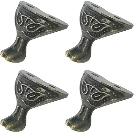 4PCS Antique Jewelry Gift Box Furniture Corners Feet Decoration, Antique Bronze Box Legs, Durable Furniture Legs for Tables Cabinets, Stylish Functional Design for Enhanced Stability and Elegant Look