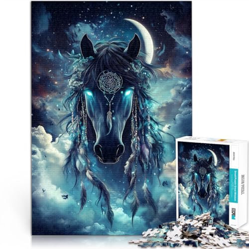 1000-Teile-Puzzle für Erwachsene Heiliges Pferd Aus Karton für 14+ Schwierig und herausfordernd Einzigartige Wohndekorationen und Geschenke。Größe：26x38cm/10.2x14.9Zoll