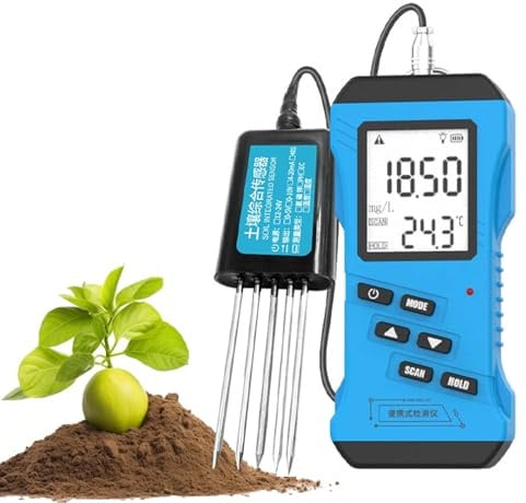 Digitaler Bodentester, 7-in-1 Messgerät mit hoher Genauigkeit für NPK, pH-Wert, Luftfeuchtigkeit, ideal für Garten, Bauernhof und Zimmerpflanzenpflege
