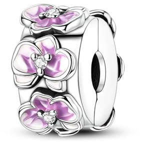 Phalaenopsis Orchidee Anhänger Charm, Charme für Armband, Kompatibel mit Pandora Armband Halskette