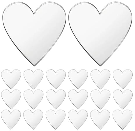 VICASKY Mini Size Heart Mirror Tiles 100 Stück Teiliges Herz Spiegel Sticker Selbstklebend für DIY Valentinstag Dekoration Scrapbooking Wandkunst und Bastelprojekte Vielseitig Einsetzbar Einfache