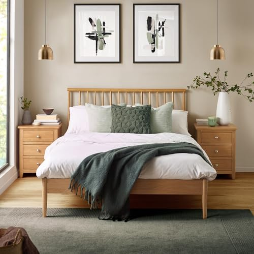 Julian Bowen Belton Spindle Bed, Double, Oak - W145 x D211cm