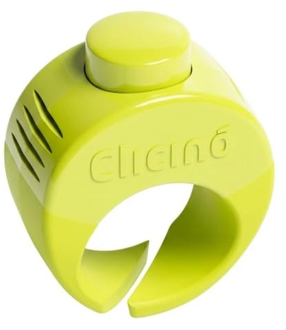 CLICINO Klicker-Ring I Hand-Free Finger Hunde Klicker für im Tiertraining I Belohnungsbasiertes Training mit Hunde Clicker I Größe M - 19,5 mm I Grün