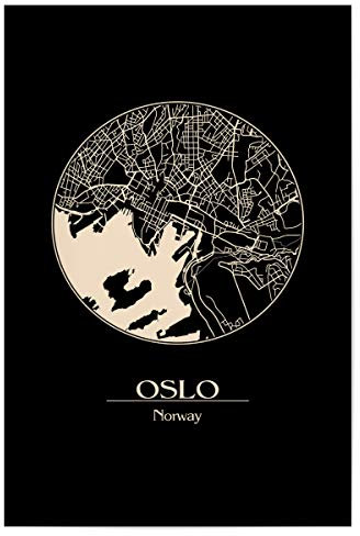artboxONE Poster 30x20 cm Städte Retro Map of Oslo Norway hochwertiger Design Kunstdruck - Bild map Norway Oslo