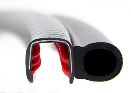 SMI-Dichtungsprofil DS33 für 8-12mm PVC mit Stahleinlage/EPDM Moosgummi selbstklemmend ohne Kleber - Kantenschutz mit Dichtung seitlich, Kantenschutzdichtprofil für Auto, Kofferraum (1 m)