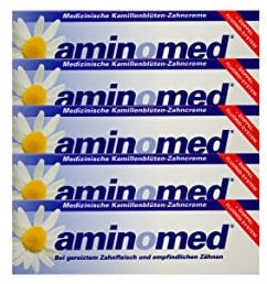 5x 75ml Aminomed bei gereiztem Zahnfleisch & empfindlichen Zähnen Kamillenblüten