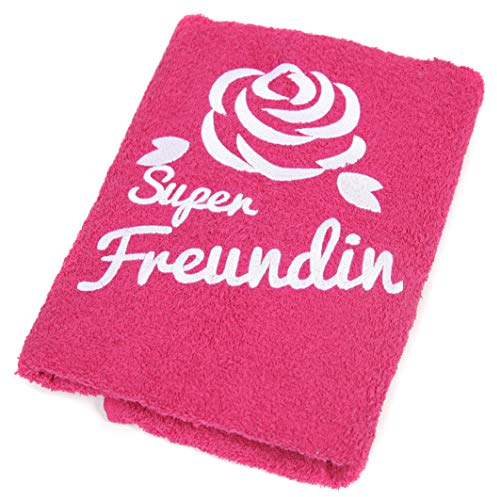 Abc Casa Super Freundin Handtuch zum Geburtstag, Valentinstag, Namenstag, Jahrestag-Eine praktische Jubiläum Geschenkidee für die Beste Freundin