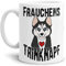 Husky-Tasse mit Spruch Frauchens Trinknapf - Hunde-Besitzer/Züchter/Weiss