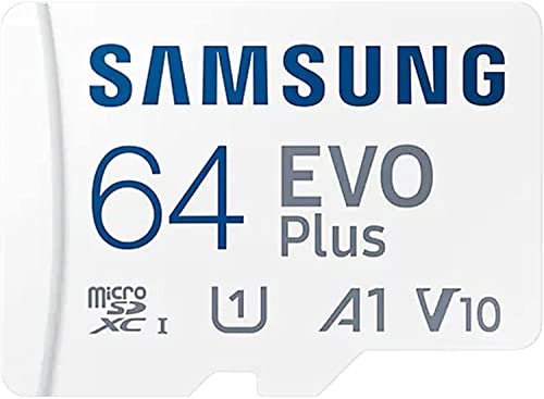 64 GO Carte mémoire Micro-SD Evo Plus 64GB pour téléphones Mobiles Samsung Galaxy A10, A20, A30, A40, A50, A60, A70, A90, A10s, A20s, A30s, A50s, A70s, M10s, M30s
